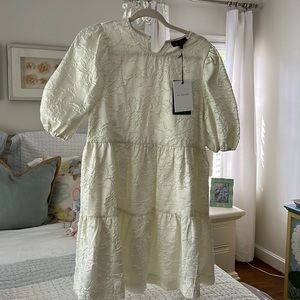 EN saison white jacquard cocktail dress